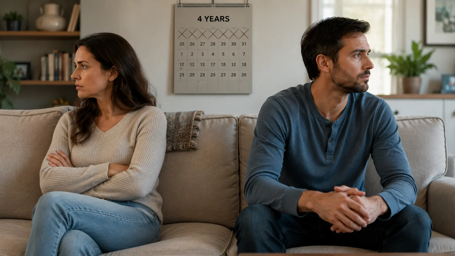 Couple experiencing emotional distance during the four year relationship itch