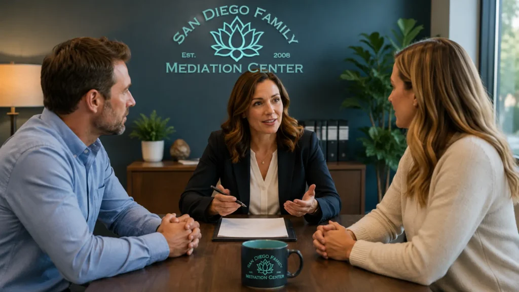 Marriage mediation session helping couples resolve relationship conflict